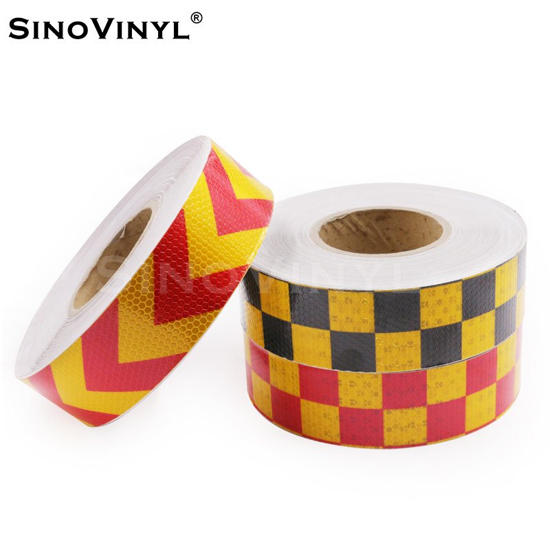 Homeycomb PVC Checkered Reflective Warning Tape Vinyl Sticker