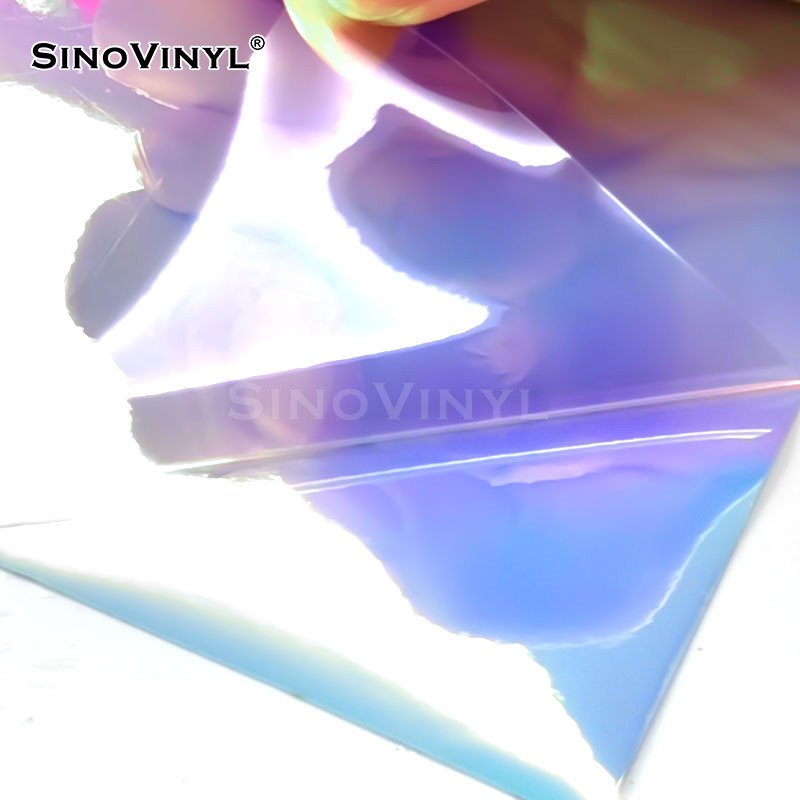 Self Adhesive PVC Printing Vinyl Roll Rainbow Luminous Permanent Vinyl For Cutting Plotter