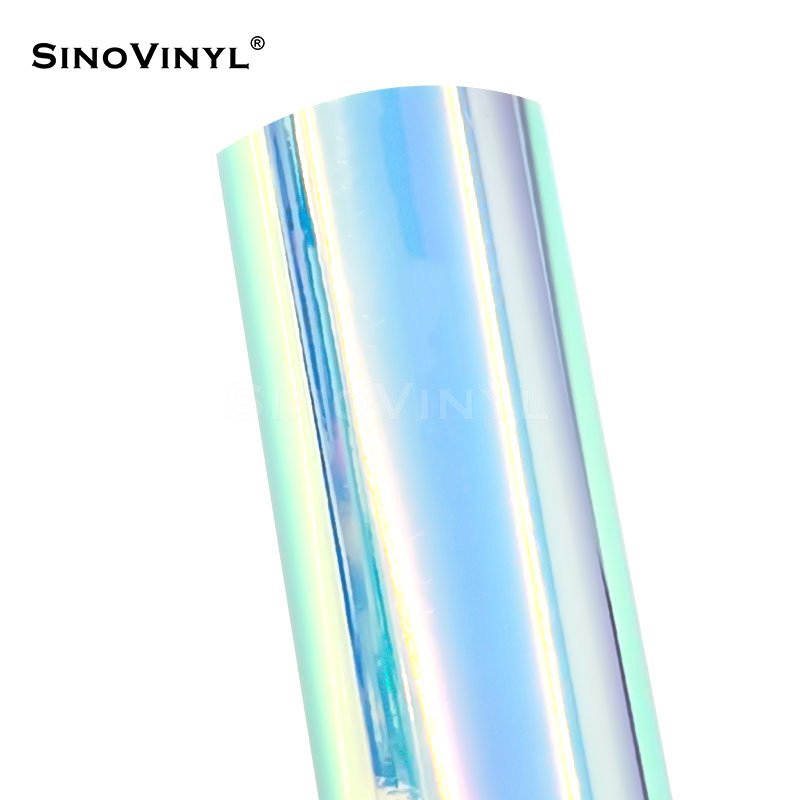 Self Adhesive PVC Printing Vinyl Roll Rainbow Luminous Permanent Vinyl For Cutting Plotter