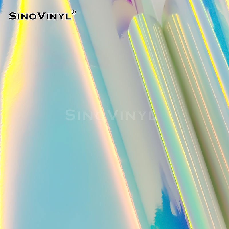Long Durability 1.22X50M Scratch Resistant Glossy Luminous Rainbow Cutting Vinyl