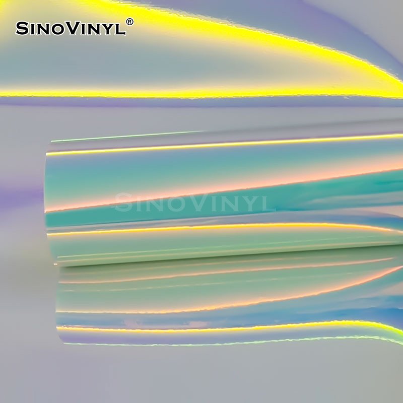 Long Durability 1.22X50M Scratch Resistant Glossy Luminous Rainbow Cutting Vinyl