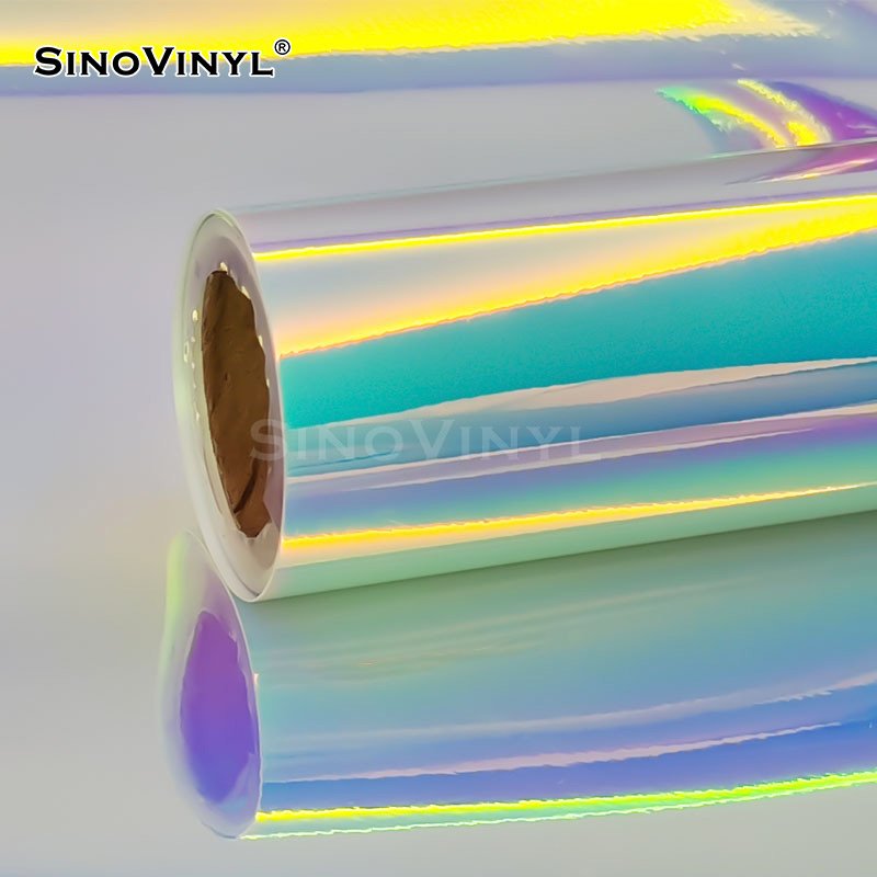 Long Durability 1.22X50M Scratch Resistant Glossy Luminous Rainbow Cutting Vinyl